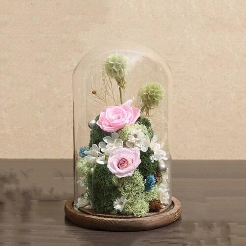 20*25cm Big Size Antique Base Glass Dome Vase Home Decoration Creative Cover Birthday Wedding DIY Friend Favor Gift