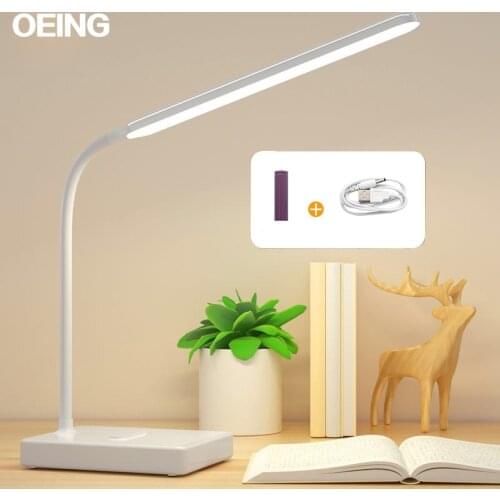 LED Reading Light USB Charging Desk Lamp Three-Color Touch Dimmable Eye Protection Foldable Studying Table Lamp For Home
