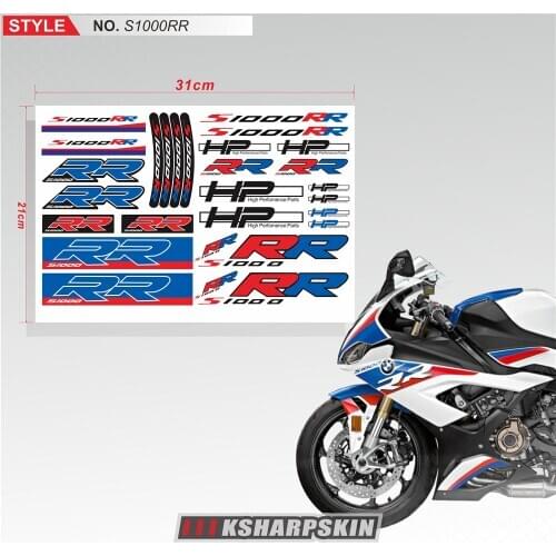 New sale Motorcycle body Stickers Reflective Waterproof fuel tank tail box logo decals Kit set For BMW S1000RR s1000 rr HP