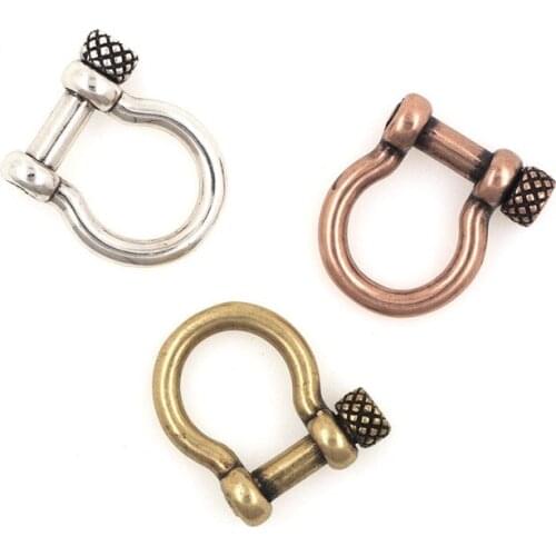 Retro U-shaped Buckle O-shaped Bracelet Exquisite Screw Buckle Suitable For DIY Bracelet Jewelry Making Supplies 20.7x17.5mm