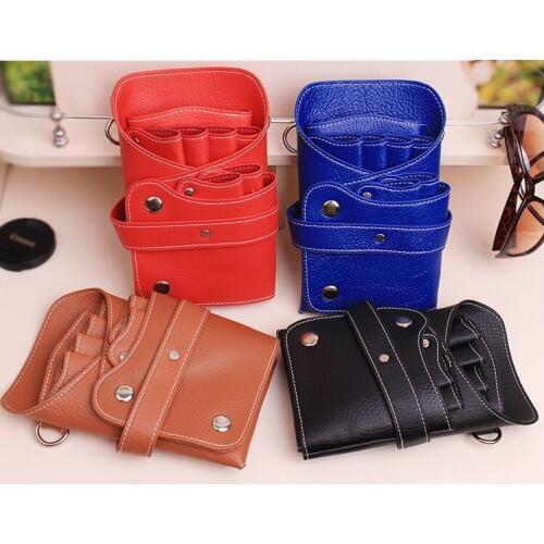 High Quality PU Leather Hairdresser Barber Hair Scissors Pet Scissors Bag Hairdressing Holster Pouch Case Hair Styling Tools