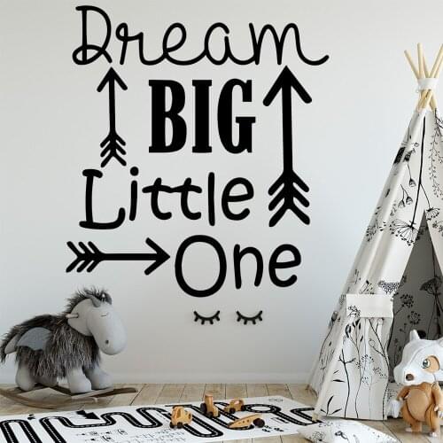Fun Dream Big Little One House Decoration Accessories Wallstickers For Living Room Home Party Decor Wallpaper