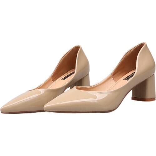 Womens High Heels Sexy Bride Party Mid Heel Pointed Toe Shallow Mouth High Heel Shoes Women Shoe Tacones Mujer Size 35-40