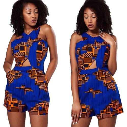 African Clothes for Women 2021 Summer Sexy African Women Printing Jumpsuit African Women Clothing american clothing
