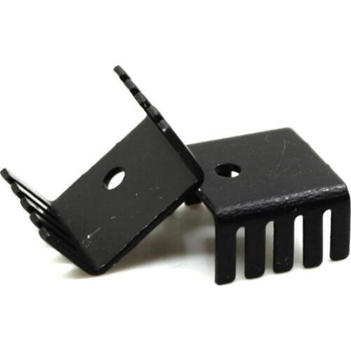 10PCS All aluminum oxide black T0-220 electronic heat sink stamping parts 20*10*19mm,hole high 13.2mm 10 series aluminum fin