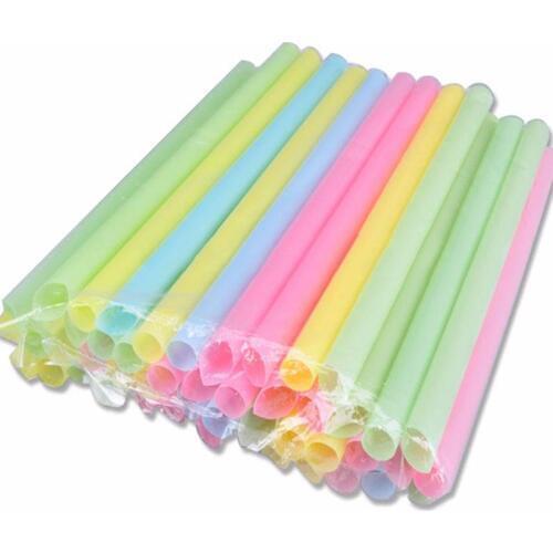 100pcs/Set Colorful 10MM Milk Drink Straws Plastic Bar Drinking Summer Tools Accessories Straws B4J7