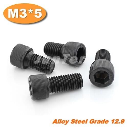 1000pcs/lot DIN912 M3*5 Grade12.9 Alloy Steel Hex Socket Head Cap Screw