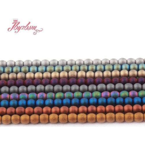 2mm Frosted Matte Round Beads Ball Hematite Natural Stone Beads For DIY Necklace Bracelets Jewelry Making 15" Free Shipping