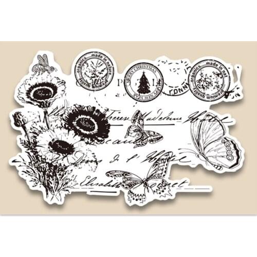 20Pcs11*16CM Butterfly Stamp Transparent Clear Stamp Silicone Stamp/Seal DIY Scrapbooking/Photo Album Stamp Sheets Bulk Deals