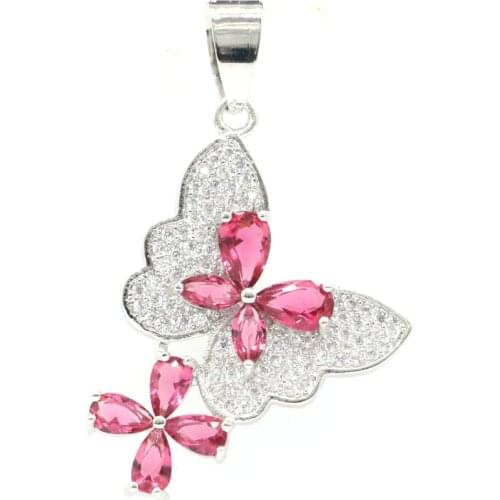 38x21mm Bohemia Design Silver Pendant for Women Created Tourmaline Aquamarine CZ Dating Jewelry Hot Selling