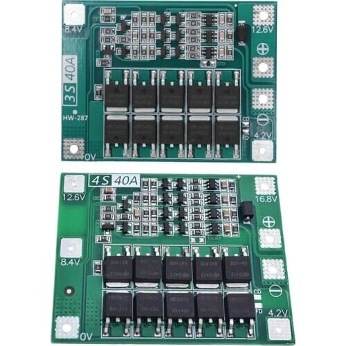 3S 40A 18650 Li-Ion Lithium Battery Charger Protection Board Pcb Bms for Drill Motor 11.1V 12.6V Lipo Cell Module & 4S