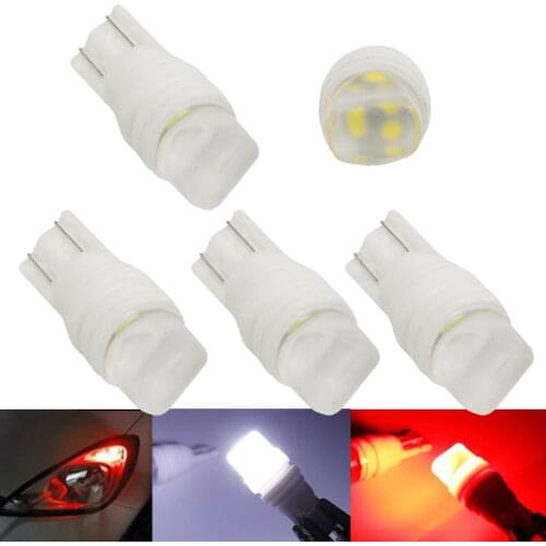 4Pcs W5W T10 3D Heat durable Ceramic Car LED Light White Red Blue Yellow LED 194 168 Wedge Side License Plate Light Lamp DC 12V