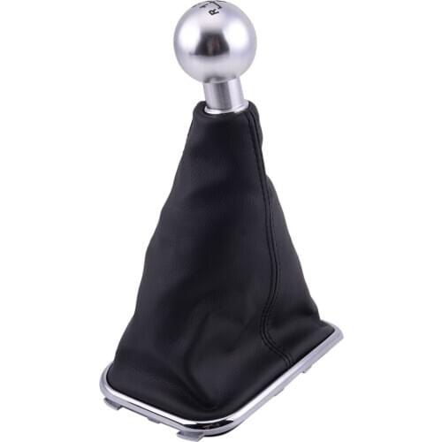 5 Speed Gear Shift Shifter Knob Boot Cover Cap Car Silver&Black Fit For VW Bora Golf MK4 Jetta MK4
