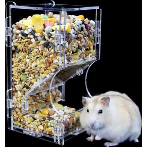 Hamster Automatic Feeder Food Box Can be Fixed Squirrel Hedgehog Guinea Pig Golden Silk Bear Food Bowl Anti-turning Hamster Feed