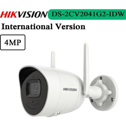 Free Shipping 4MP Outdoor Audio Fixed Bullet Network Camera DS-2CV2041G2-IDW With Wifi