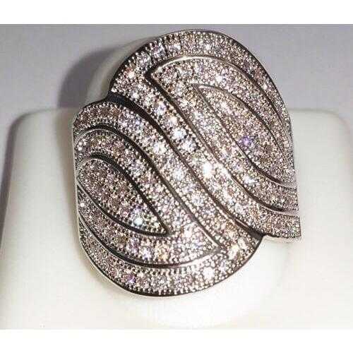 Free shipping High quality 140pcs CZ Size6//7/8/9 Luxury 10kt white gold filled Wedding Engagement Ring for love gift choucong