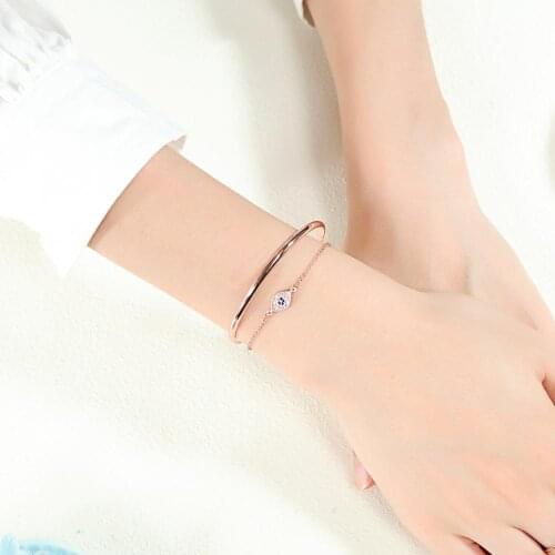 Crystal Rose Gold Infinity Layer Cuff Bangle Bracelet Evil Eye, Butterfly, Heart Cuff Bracelet