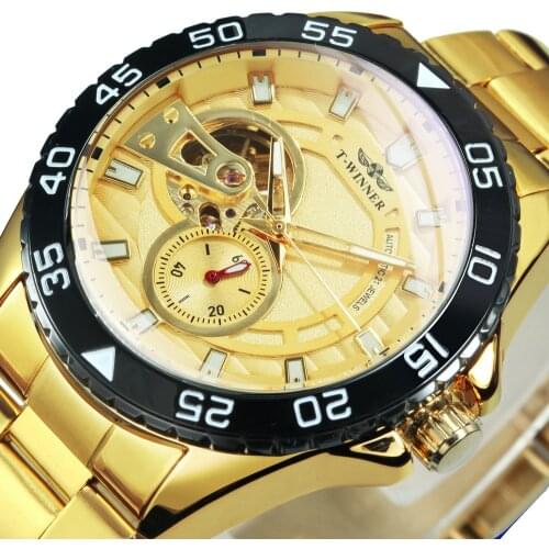 WINNER Casual Man Watch Automatic Mechanical Mens Watches Top Brand Luxury Stainless Steel Strap Sub-Dial Clock часы мужские New