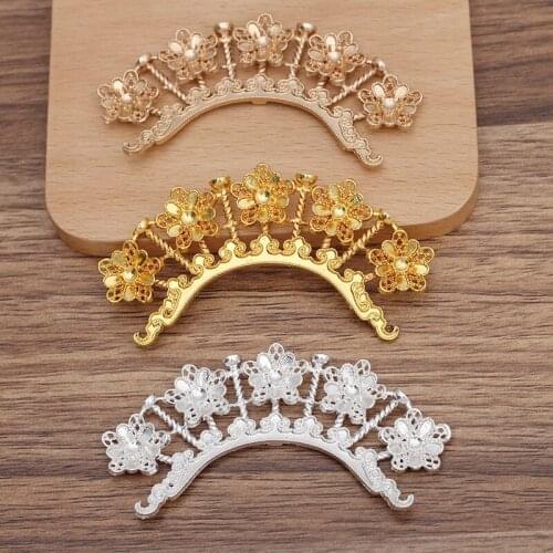 10 PCS 75x32mm Metal Alloy Gold Silver Plated Flowers Connector DIY Accessories For Jewelry Making