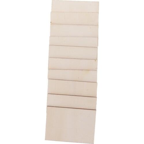 60x Wooden Square Unpainted Coasters Plain Wood Craft Blank Plaque DIY Art Craft