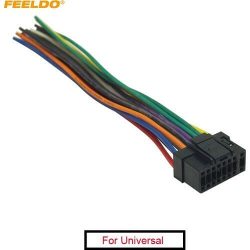 FEELDO 10Pcs Universal 16Pin Car Wire Harness Adapter Connector Plug Into Car DVD CD Radio Stereo #FD5701