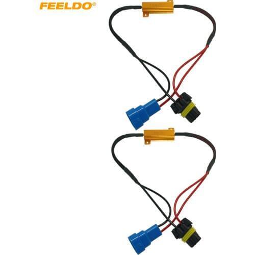 FEELDO 2Pcs HB3/9005 Load Resistor Fog Lamps Decoder LED Connection Resistance Line LED Fog Lights Resistor #AM5335