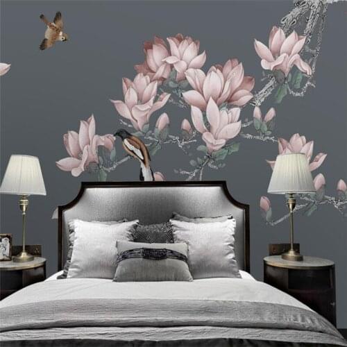 Beibehang Custom Magnolia bird wallpapers for living room decor TV background photo wall paper home decor 3D mural wall stickers