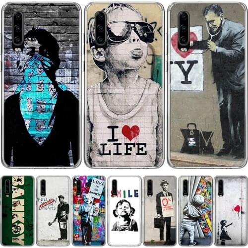 Banksy Graffiti Phone Case for Huawei P30 P40 P20 P10 Mate 20 10 30 Lite Pro P Smart Z Plus + Art Luxury Cover Coque