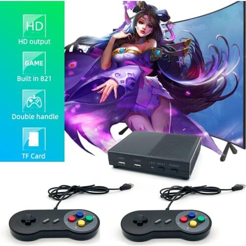 Powkiddy RS-95 Mini HD Game Console HDMI-Compatible Output Wired Controller Retro Video FC TV Home Game Box Built-in 821 Games