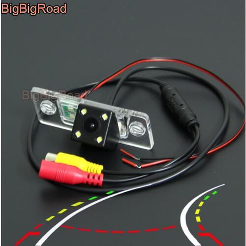 BigBigRoad Car Intelligent Dynamic Trajectory Track Rear View Camera For Volkswagen Touareg Tiguan Golf Touran Jetta MK4 Bora A4