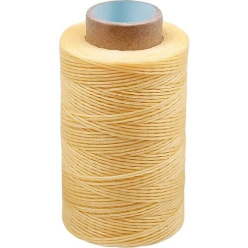 KAOBUY 284Yards Leather Sewing Waxed Thread-Practical Long Stitching Thread For Leather Craft DIY,Shoe Repairing (Apricot)