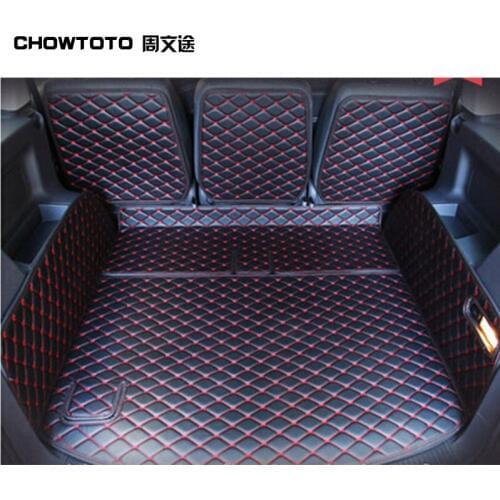 CHOWTOTO Trunk Mats For Volkswagen Touran Tiguan Touareg Sharan Durable Waterproof Luggage Mats For Touran Car-styling Trunk Pad