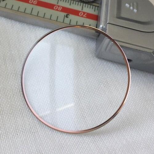 Watch crystal For Armani AR-18091983 2074 2502 60007 60013 11135 Mineral glasswith Rose gold trim watch parts