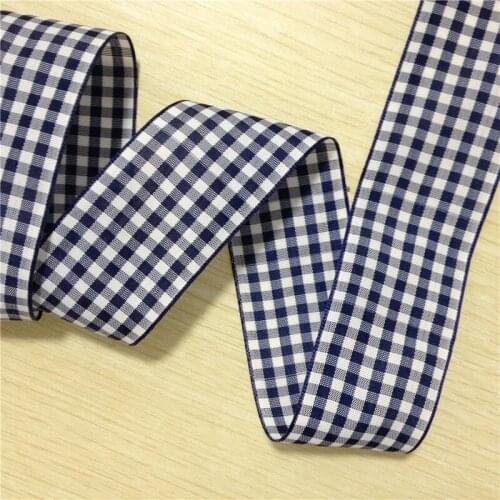 25 38 mm Width 100% polyester Plaid Ribbons scottish Gift bows Tartan Ribbon Garments Accessory E114