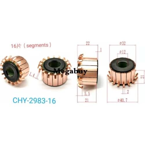 12x32x22mm 16p Copper Bars Alternator Electric Motor Commutator Copper Commutator Armature Commutator