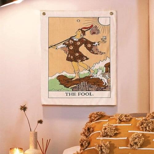 Kawaii Decor Tarot Flag Tapestries Sun Moon and Stars Bohemian Withcraft Tapestry Living Room Decoration Decoration Mural tapiz