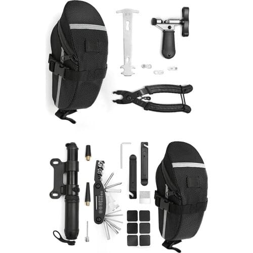 Bicycle Repair Tool Kits with Saddle Bag Multi-function Bike Multitools MTB Cycling Chain Tire Maintenance Set