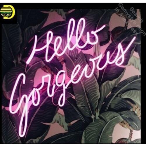 Neon Sign for Hello Gorgeous Neon Bulb sign handcraft neon signboard icons luces neon wall lights anuncio luminos Dropship Art