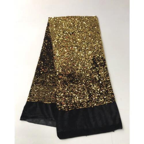 2018 Latest Net Lace Sequins Fabric For Wedding Sewing Accessories High Quality African French Lace Fabric J17282