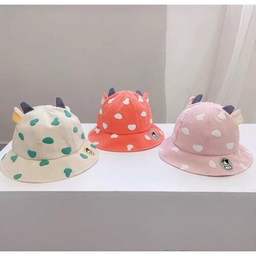 2021 New Baby Boy Girl Bucket Hat Spring Summer UV Protection Child Cap Children Panama Outdoor Beach Sun Cartoon Fisherman Cap