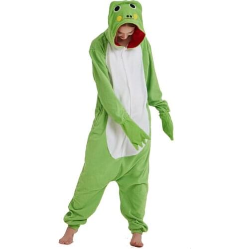 Animal Frog Kigurumi Adult Onesie Women Green Pajamas Party Fleece Sleepwear Hooded Winter Halloween Carnival Costume Pyjamas