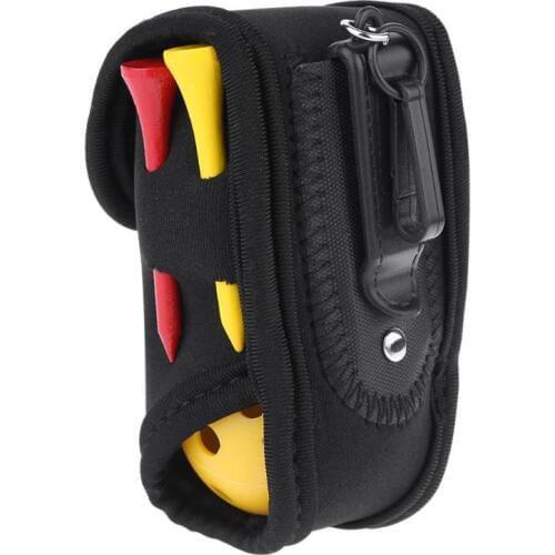 Mini Golf Ball Tee Holder Portable Storage Box Bag SBR Neoprene Waist Pack with 4 Tees 2 Golf Balls