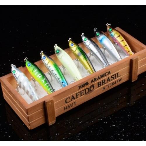 8Pcs/Lot 8cm/15g Super Long Shot Lifelike Pencil Lure Sinking Deep Water Sea Fishing Artificial Hard Baits Wobblers