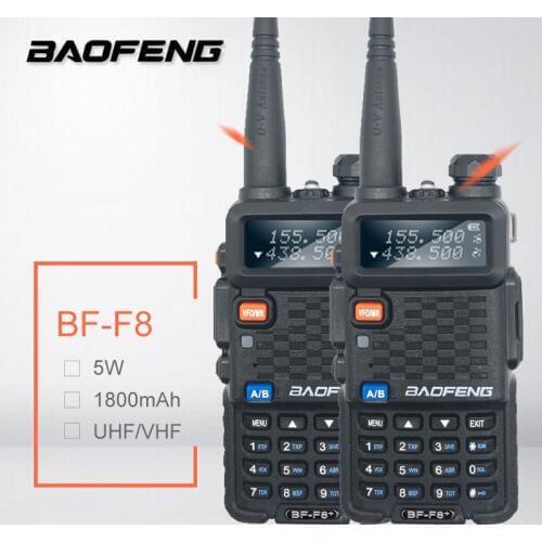 2PCS Baofeng BF-F8 Plus UHF/VHF Walkie Talkie 10KM With PTT Earphone Portable Handheld Hotel CB Car Radio Station Ham HF