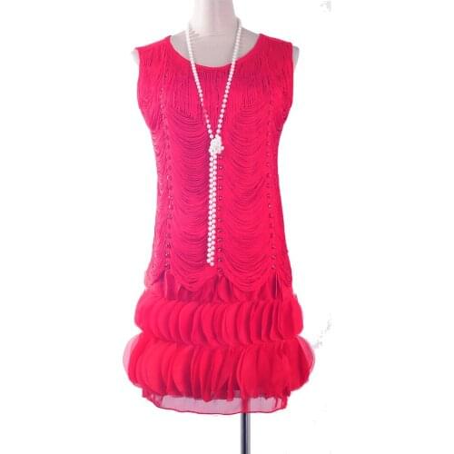 Rose Pink Vintage 1920s Great Gatsby Dress Fringed Flapper Dress Charleston Party Fancy Costumes Sexy Tassel Dresses