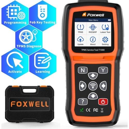 FOXWELL TPMS Sensor Relearn Tool T1000 Activation Programming Tire Pressure Monitor System Key Fob Test Car Automotive Tools