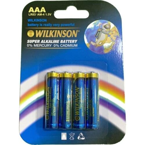 WILKINSON AAA LR03 AM-4 4'lü 1.5 V Super Alkaline Thin Battery
