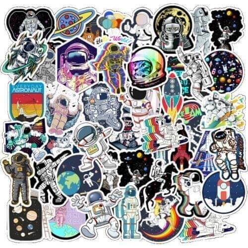 10/30/50PCS Outer Space Astronaut Stickers Waterproof For DIY Suitcase Skateboard Laptop Luggage Car Moto Cute Decal Stickers