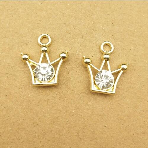 10pcs 14x18mm crystal crown charms for jewelry making earring pendant necklace and bracelet charms