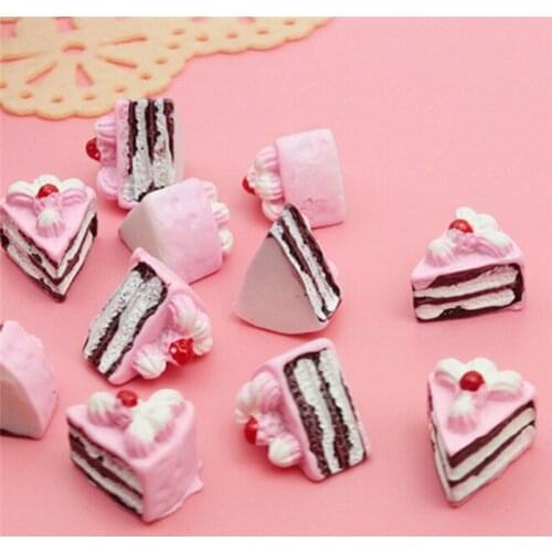 Miniature Artificial Fake Food Cake Decorative Craft Resin Cabochon DIY 10pcs